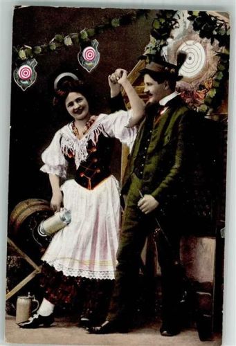 Trachten Bier Schießscheibe Schützen 1912