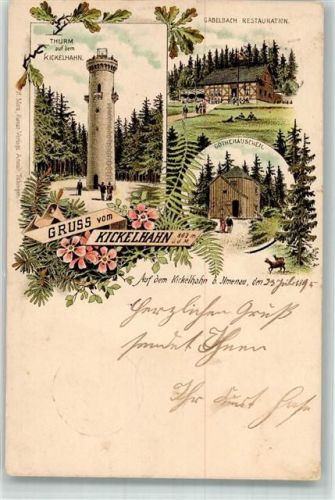 Ilmenau 1905 Kickelhahn Gasthaus Gabelbach Goethehäuschen Turm