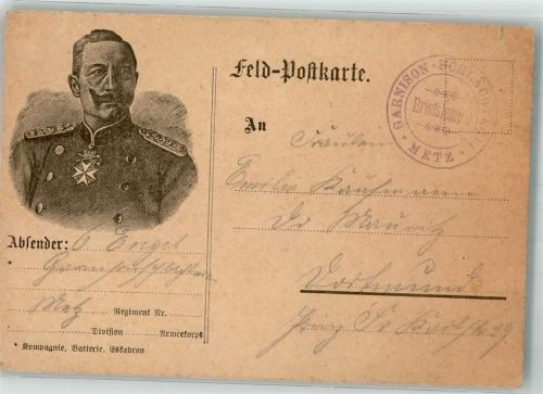 1915 Feld Postkarte mit Abbildung des Kaisers