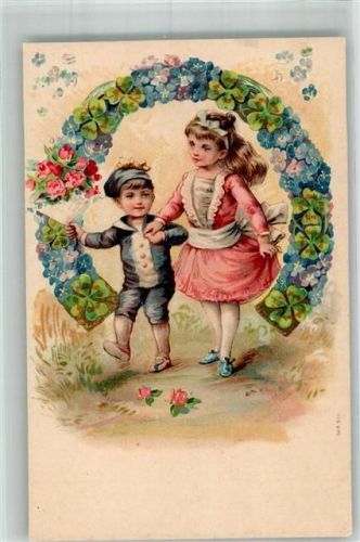 1906 - 1912 Kinder Rosenstrauß Vergissmeinnicht