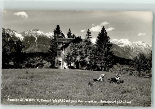 6080 Igls - Gasthaus Pension Schöneck mit Rumerspitze und Bettelwurf VW Käfer
