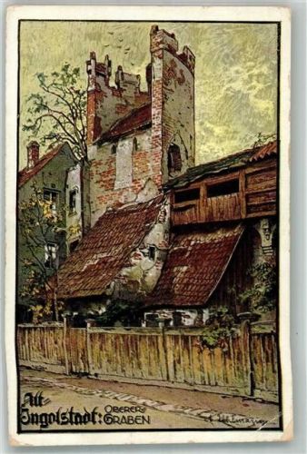 Ingolstadt Oberer Graben Alt Ingolstadt Künstlerkarte