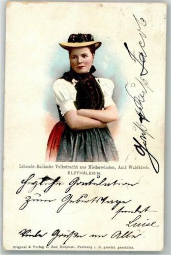 Waldkirch 1904 Badische Volkstrachten Elztälerin