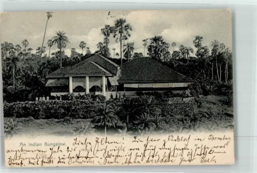 Bombay Mumbai 1906 - indischer Bungalow Ort handschriftlich