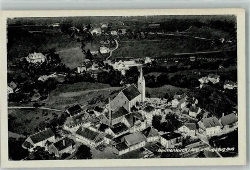 Heimenkirch 1943 Fliegeraufnahme des Ortes mit der Kirche St. Margareta