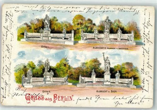 Tiergarten 1902 Denkmäler Otto I Albrecht II Otto II Albrecht-der-Bär