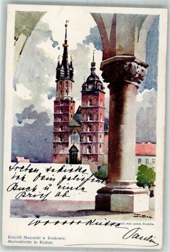 Krakau 1899 Marien- Kirche Adelskorrespondenz