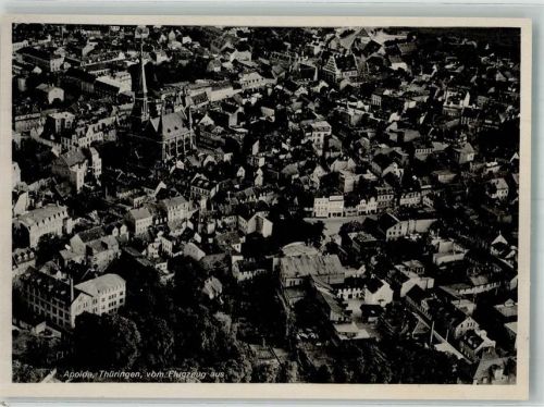Apolda 1941 Fliegeraufnahme des Ortes mit der Lutherkirche
