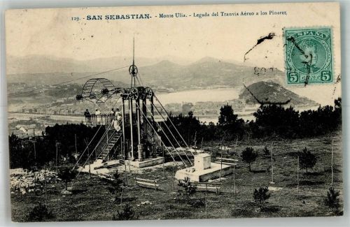 San Sebastian 1908 Monte Ulia Seilbahn Marke bildseitig