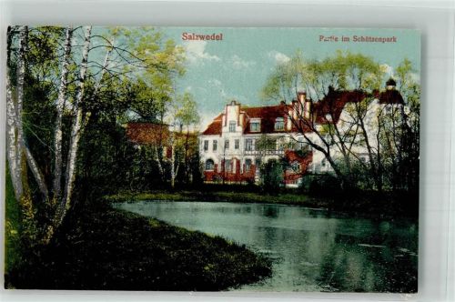 29410 O3560 Salzwedel , Hansestadt Foto AK Schützenpark