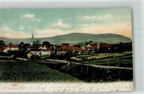 Uslar 1903 Panorama des Ortes mit St.-Johannis-Kirche