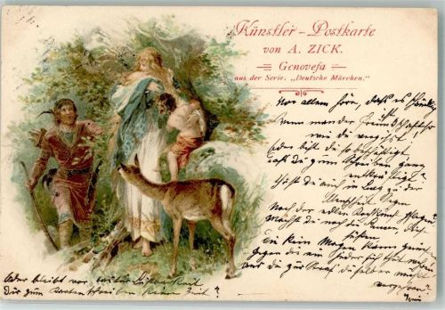 1899 sign. A. Zick , Genobefa aus der Serie Deutsche Märchen