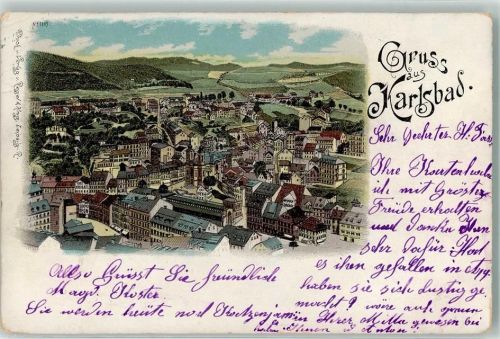 Karlovy Vary 1900 Lithographie