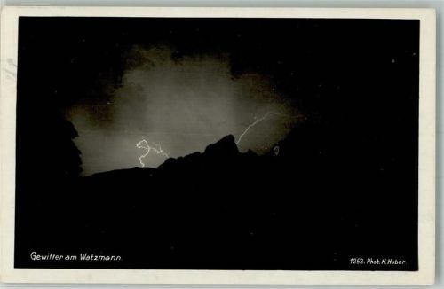 Foto H. Huber Gewitter am Watzmann 1252 Naturereignis