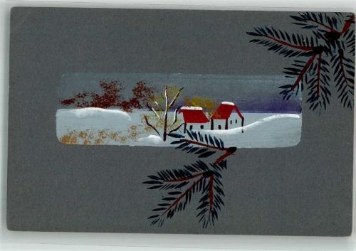1917 Winterlandschaft W.G.i.B. handgemalt