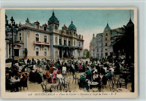 Monte Carlo - Place du C asino - Cafe ca 1920 AK