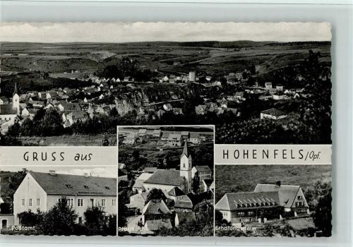 Hohenfels Gesamtansicht Postamt Pfarrkirche Erholungsheim 4-Bildaufnahme