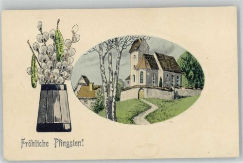 Kirche - Kätzchenstrauch - 1911 AK