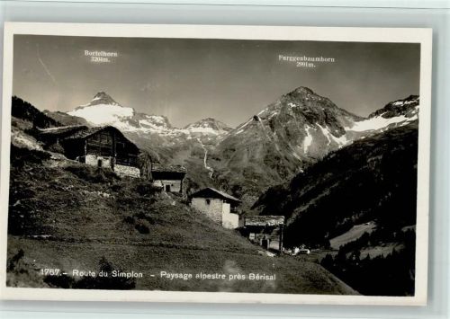 Berisal Bortelhorn Furggenbaumhorn Route du Simplon Paysage alpestre près Bérisal