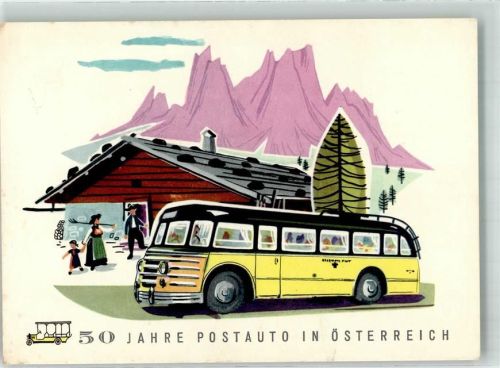 1957 Entwurf Atelier Harnisch 50 Jahre Postauto in Österreich