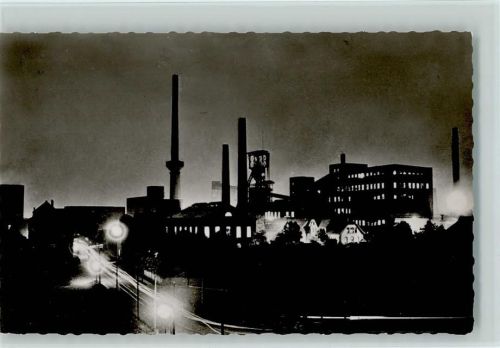Zechenanlage in der Nacht 1959 Foto AK