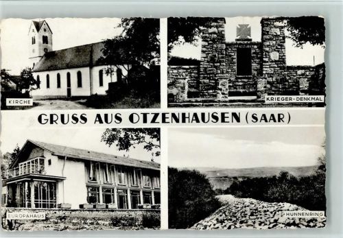 Otzenhausen Kirche Krieger-Denkmal Europahaus Hunnenring 4-Bildaufnahme