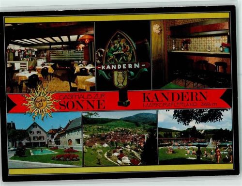 Kandern Gasthaus zur Sonne Innenaufnahmen Gastraum Bar Freibad Ortsansichten Mehrfachaufnahme