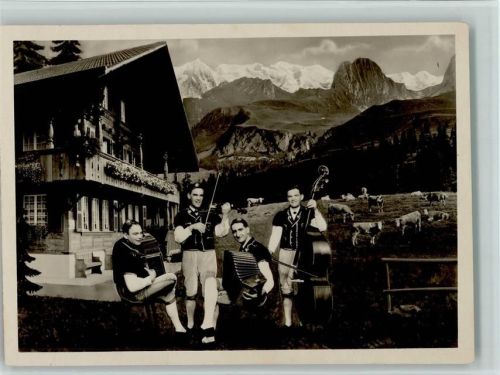 Biel/Bienne Schweizer Volksmusik - Gebr. Moser - Jodler Musikgruppe 1939 Foto AK