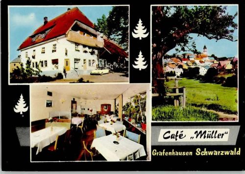 Grafenhausen Café Müller Innenaufnahme Gastraum Ortsansicht 3-Bildaufnahme