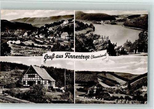 Finnentrop Teilansicht Stausee Ahausen Jugendherberge Illeschlade 4-Bildaufnahme