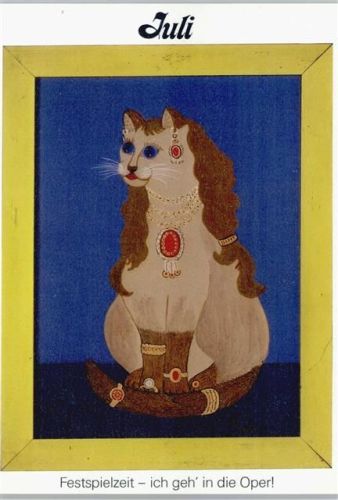 Juli - Künstler Anne Freidank - Katze 1979 AK