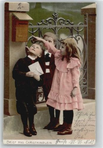 Kinder mit einem Brief an den Weihnachtsmann Nr. 2 (Christkindlein ) 1905 AK