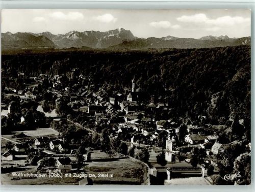 Wolfratshausen Luftaufnahme Ortsansicht mit Zugspitze