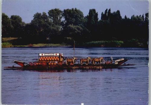 Werbung Holsten Bier Wagen auf einer Fähre 1985 AK