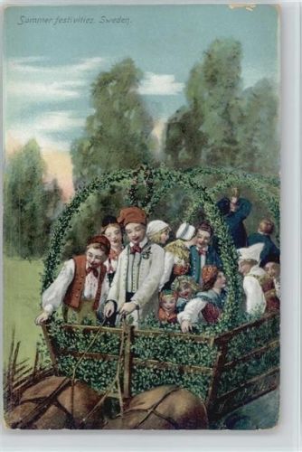Summer festivities Sweden ca 1910 AK Verlag Axel Eliassons Nr. 8195d - AK