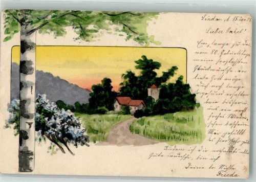 1905 Birke Dorf Schablonenmalerei Verlag D.T.C.L. Serie 162 Nr. 5