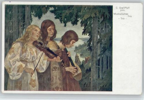 sign Graf-Pfaff - musikal. Trio im Wald - Geige und Laute