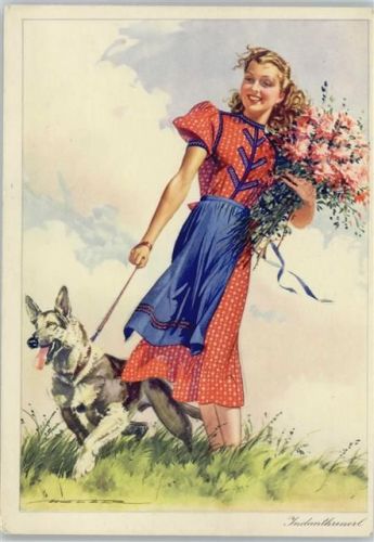 Werbung - Mode - Dirndl - Schäferhund - Farbefroh wie die Natur - Künstler Jüttner -