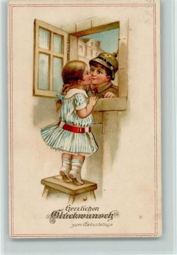 1918 Kinderpoesie - der Kuss - Geburtstag