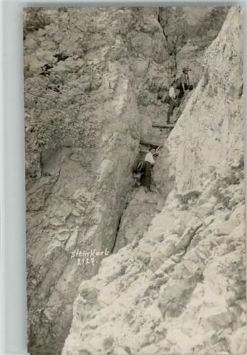 Kletterei am Steinkart Foto ca 1910 AK Bergsteiger