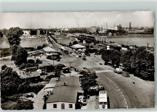 Kehl 1957 Rheinbrücke mit Zoll , Foto AK