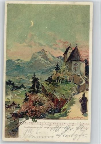 Nr. 7282 Liederkarte 1899 Litho AK