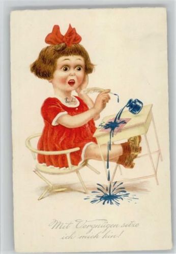Kinder - Schreiben - Tinte und Feder -