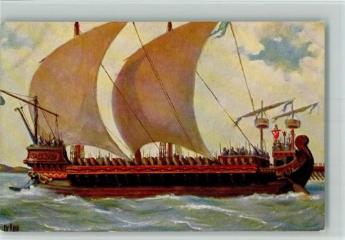 Karte Nr. 99 - Mittelmeer Triere - Römerzeit - Segelschiff