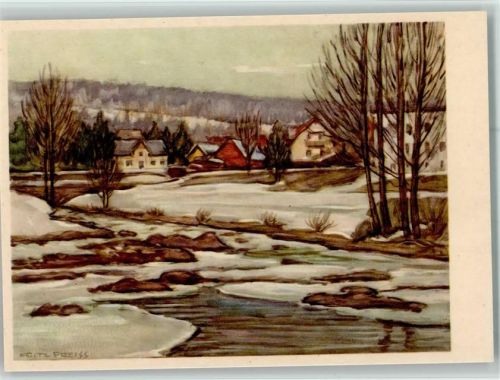sign Fritz Preiss - Verlag Schwerdtfeger - Winterlandschaft