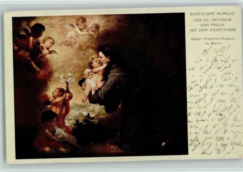 1917 Gemälde von Murillo - Der Heilige Antonius von Padua mit dem Christkinde