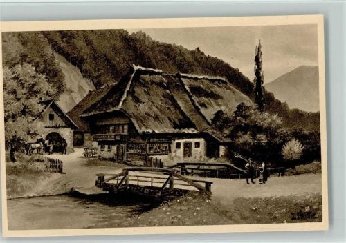 Altes Schwarzwaldbauernhaus, Brücke über den Fluss