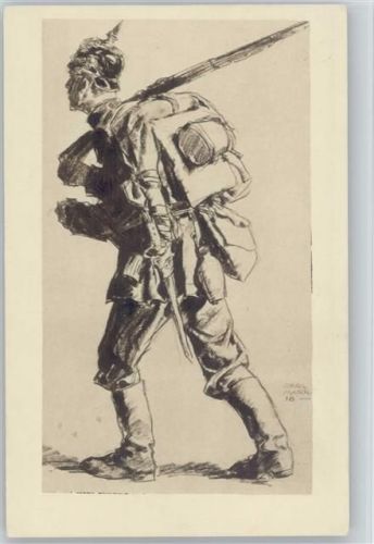 Soldat mit Pickelhaube - sign Carl Marr