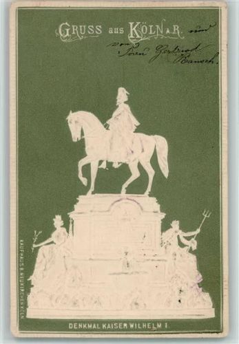 Denkmal in Köln in Prägedruck