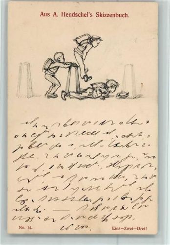 1910 Skizzenbuch Nr. 14 - Kinderspiele - Verlag Rommel - Gute Erhaltung